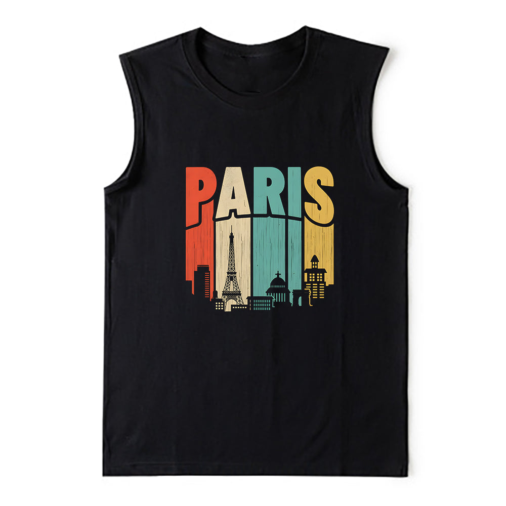 Paris Citycapes Men's Cotton Tank Top