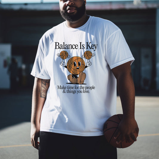 Positive Quotes Basketball-inspired Men's Cotton T-shirt Big & Tall