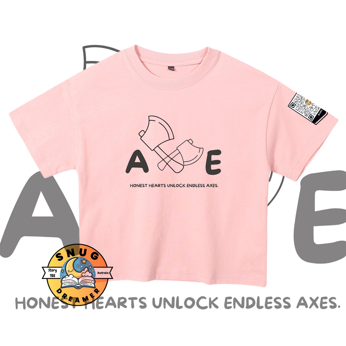 Tommy and His Axe QR Code Storytelling Tee - Honest Hero Tee for Boys & Girls