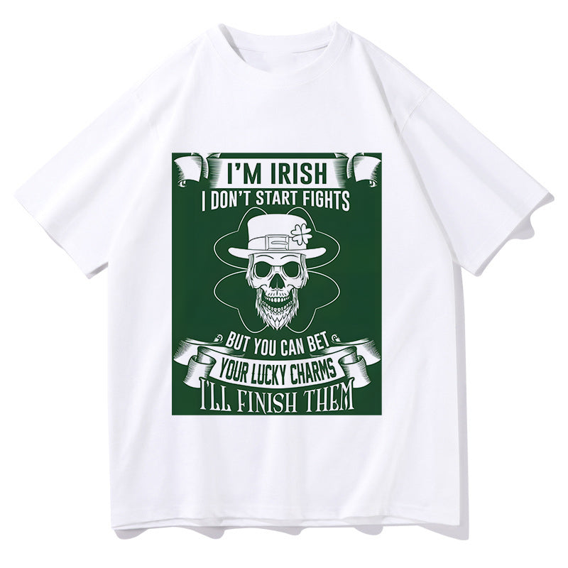 Cheeky Irish Skull Irish Pride Combat T-Shirt Big & Tall