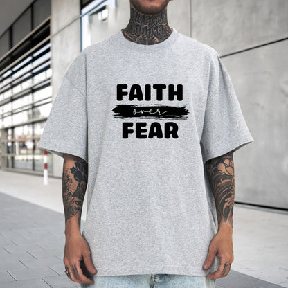 Faith Over Fear Men's Cotton T-shirt 230g Big & Tall