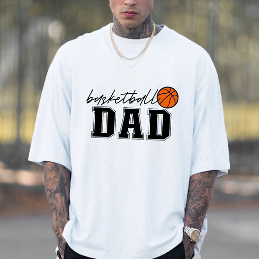Sporty Basketball Dad Hoops and Letters Print Tee Big & Tall