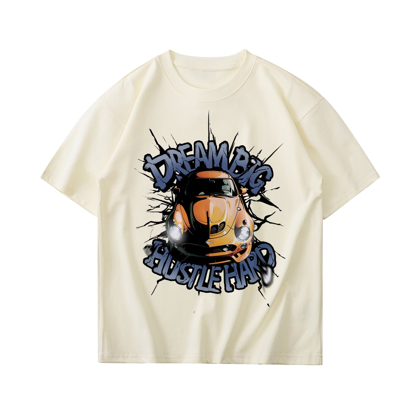 Dream Big Hustle Hard Car Short Sleeve T-shirt