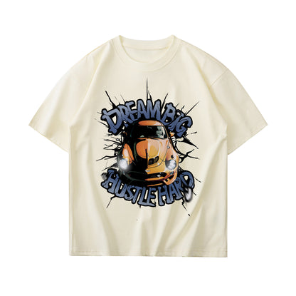 Dream Big Hustle Hard Car Short Sleeve T-shirt