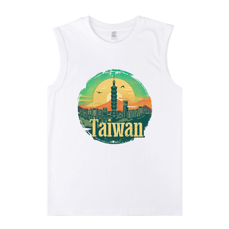Taiwan City Landscape Print Tank Top
