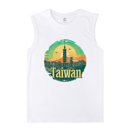 Taiwan City Landscape Print Tank Top