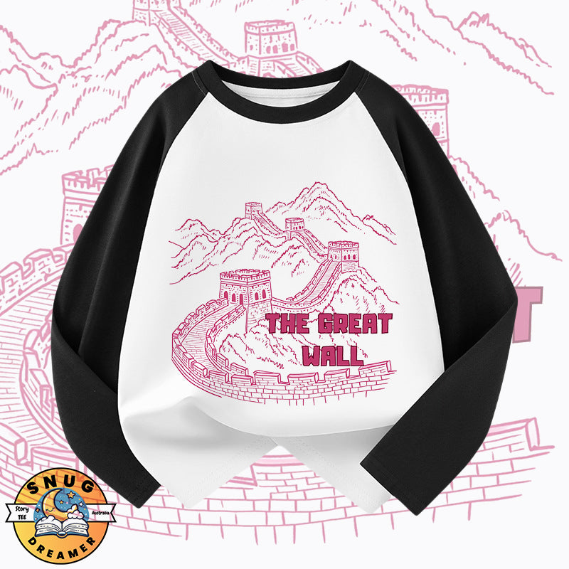 The Great Wall Print with QR Code Kids Story Tee