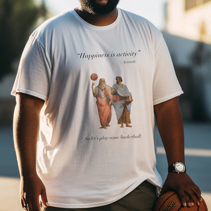 Funny Aristotelian Quote Retro Basketball Short Sleeve Big & Tall T-Shirt