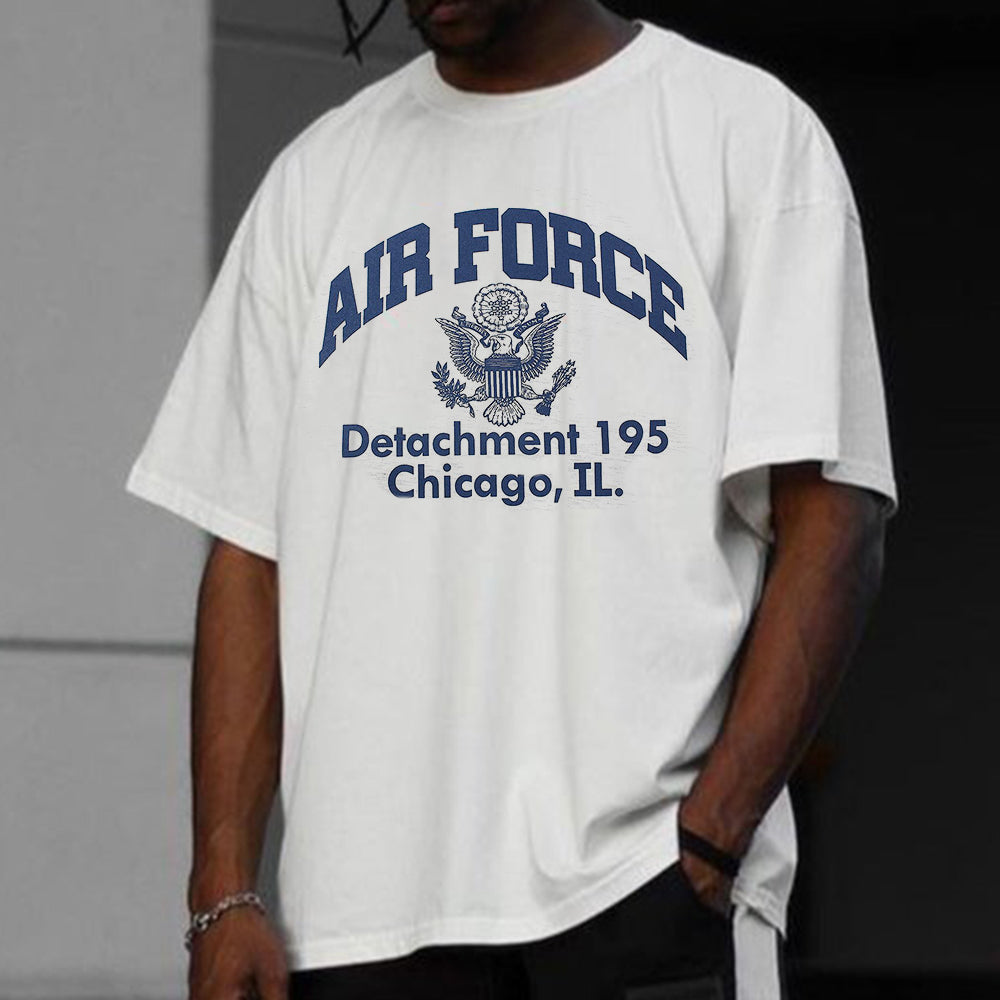 AIR FORCE Graphic Casual Loose Short Sleeve Men's T-Shirt Big & Tall