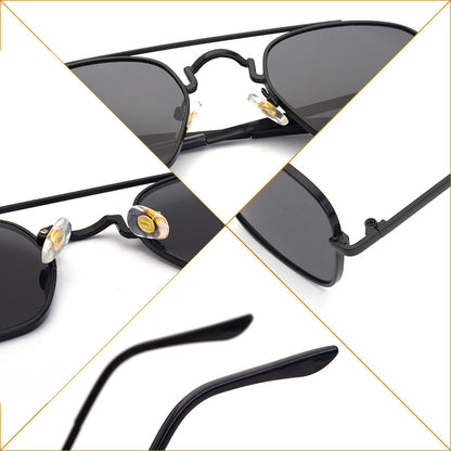 Square Trend Metal Cutout Men's Sunglasses