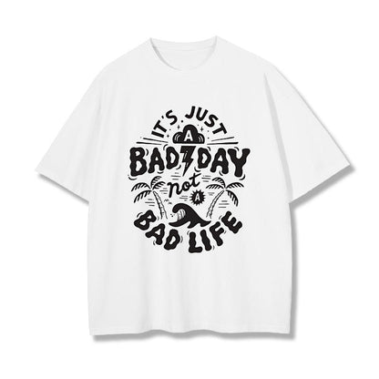 Positive Quotes Letter Print Men's White T-shirt Big & Tall