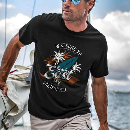 California East Beach Surfing Men's T-Shirt