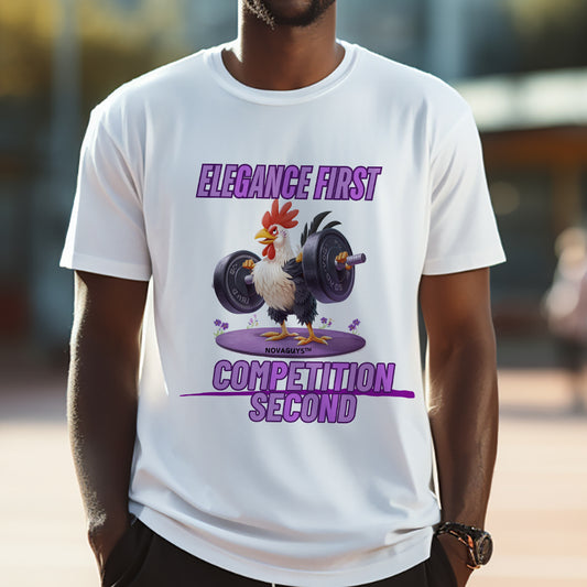 Chic Weightlifting Gallic Rooster T-Shirt Men's Le Coq Gaulois Print Tee