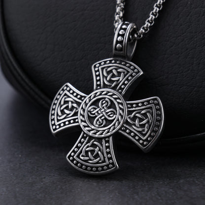 Celtic Cross Stainless Steel Pendant Necklace