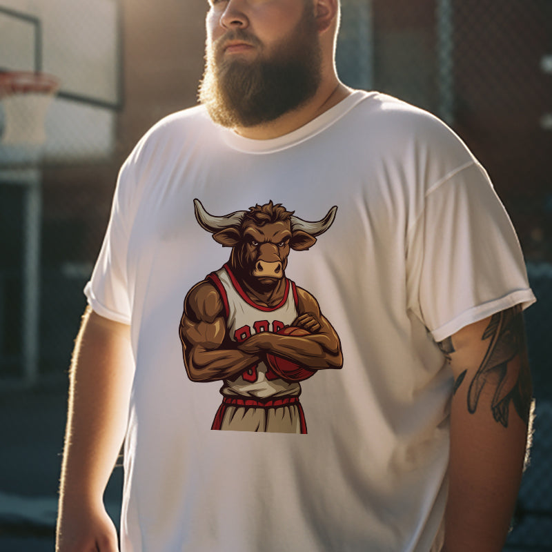 Slam Dunk Bull Basketball Player Print Big & Tall T-Shirt