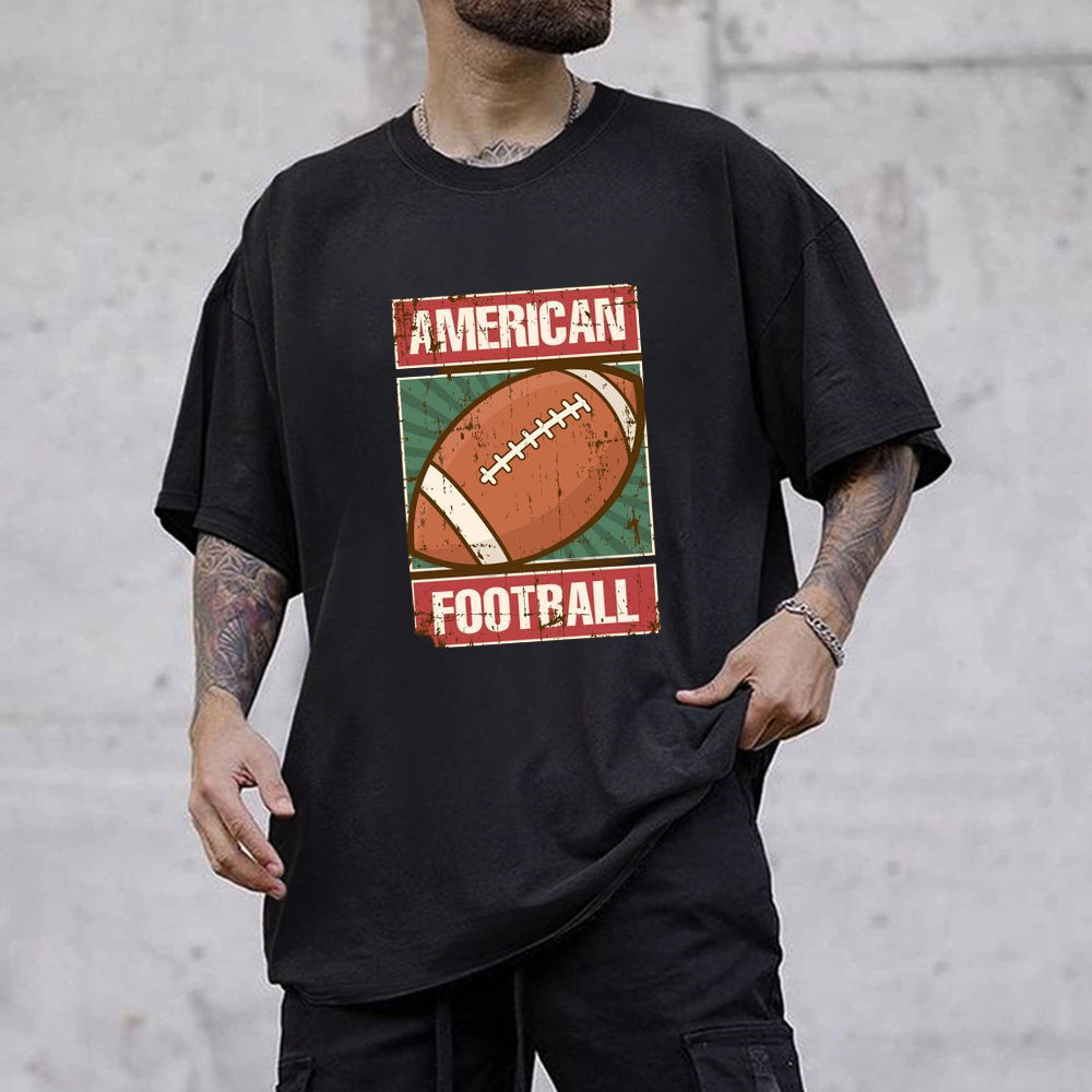 American Football Print Men's Cotton T-shirt