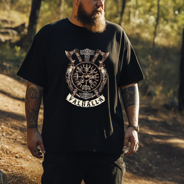 Norse Mythology Valhalla Warrior's Crest Tee Big & Tall
