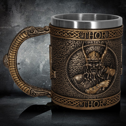 God of Thunder Thor's Mjolnir Stainless Steel Resin Mug