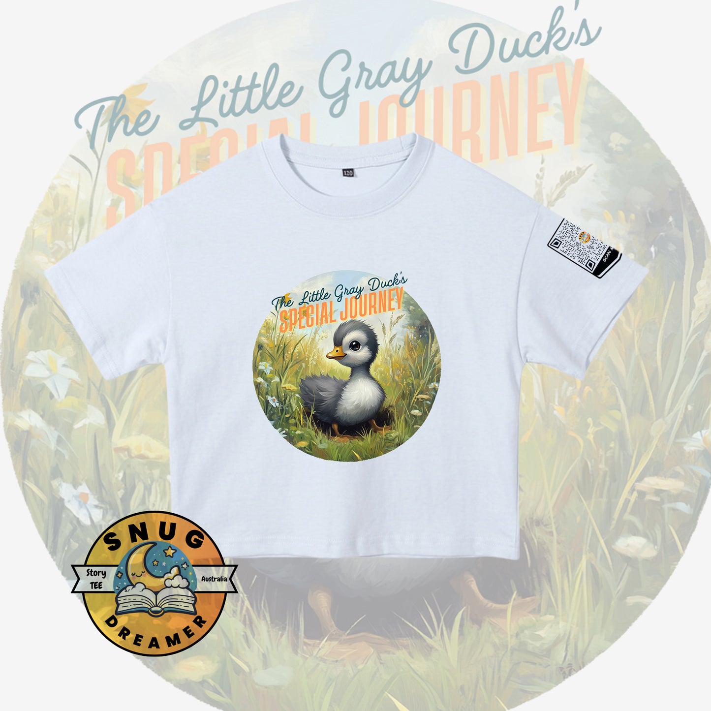 The Little Gray Duck Print Kids QR Code Story Tee