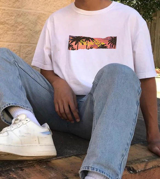 Beach Vibes Palm Printed Men's T-shirt