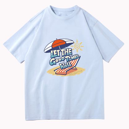Men's Beach Chair and Sun Umbrella Print Cotton Tee