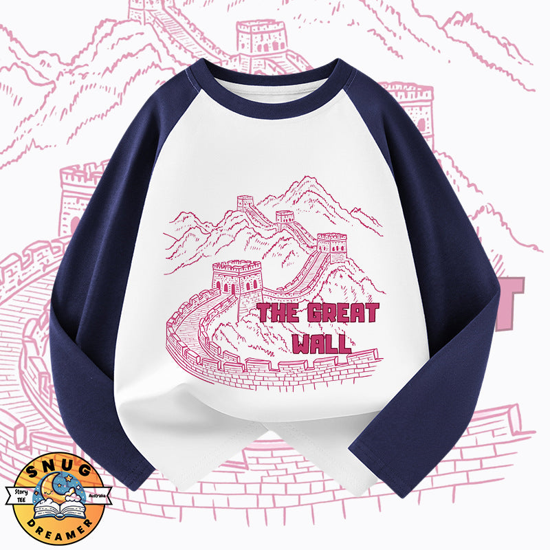 The Great Wall Print with QR Code Kids Story Tee