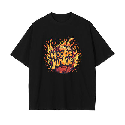 Hoops Junkie Flame Print Men's T-shirts Big & Tall
