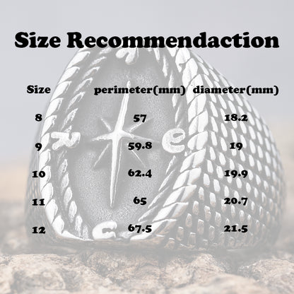 Viking Compass Stainless Steel Ring