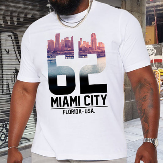 Miami Cityscape Vintage 1962 Men's T-shirt Big & Tall