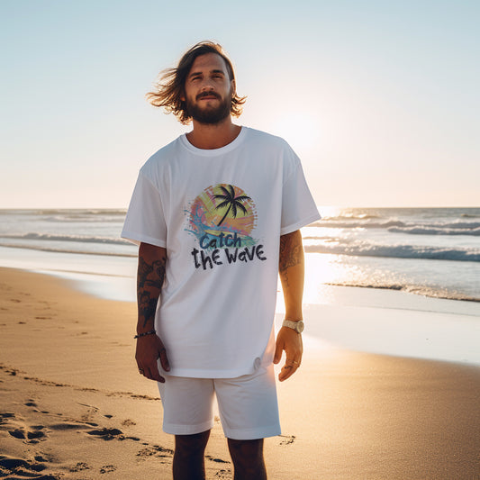 Catch the Wave Ocean Vibes Men's Oversized T-shirt