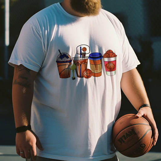 Court to Cafe Drink Illustration B-ball Beverages Graphic Tee Big & Tall