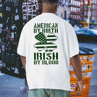 American Flag Clover Tee Cross-Cultural Pride T-shirt Big & Tall