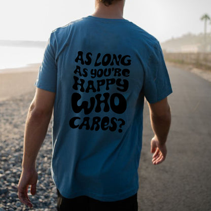 Letter Print Men's Cotton Tee