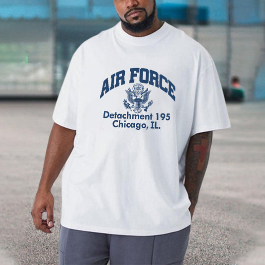 AIR FORCE Graphic Casual Loose Short Sleeve Men's T-Shirt Big & Tall