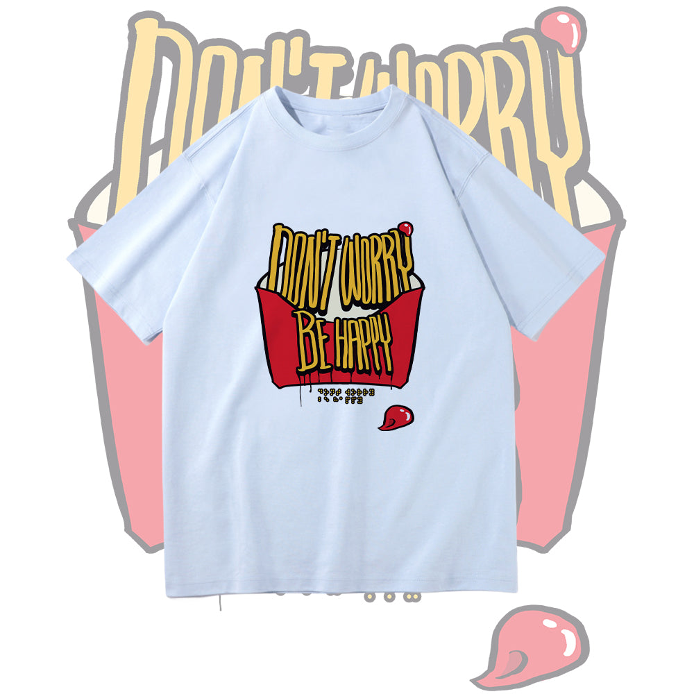 French Fries Inspirational Letter Print Women's Oversize T-shirt