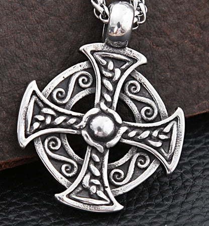 Celtic Cross Stainless Steel Pendant Necklace