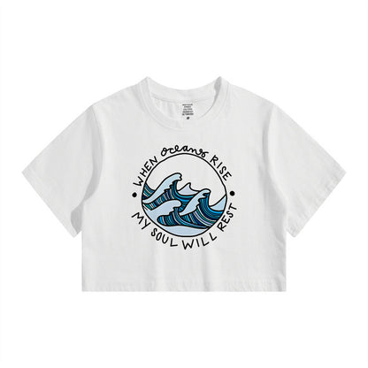 Ocean Wave Women's Soul Print Crop Tee