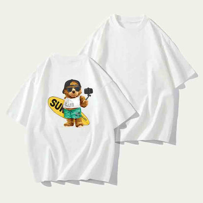Surfing Bear Printed Men's T-Shirt Big & Tall