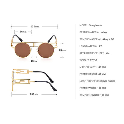 Cycling Round Frame Steampunk Men's Sunglasses