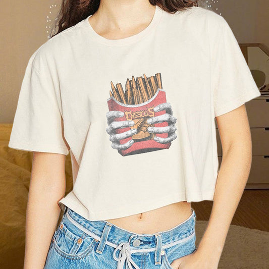 Creative Paintbrush Lady's Crop Tee