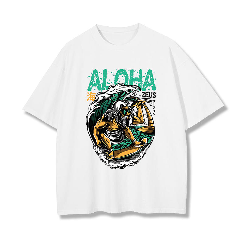 Surfing Zeus Aloha Spirit Men's T-shirt Big & Tall