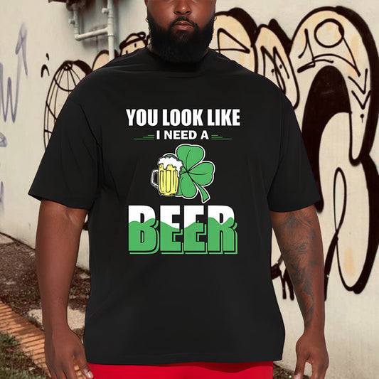 Thirsty Clover Lucky Beer Playful Irish T-Shirt Big & Tall