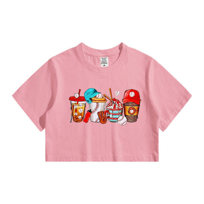 Baseball Drink Lady's Crop Tee