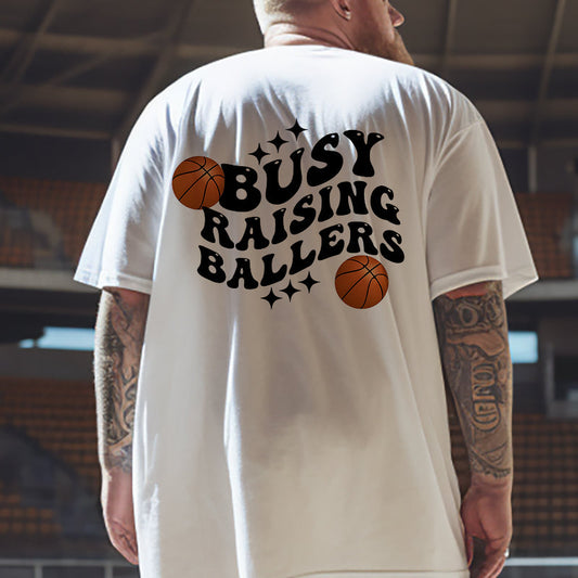 Basketball and Letter Print Men's Trendy T-shirt Big & Tall