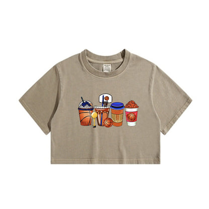 Basketball Drink Lady's Crop Tee