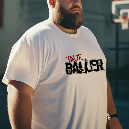 Basketball-inspired True Baller Letter Print Big & Tall Tee
