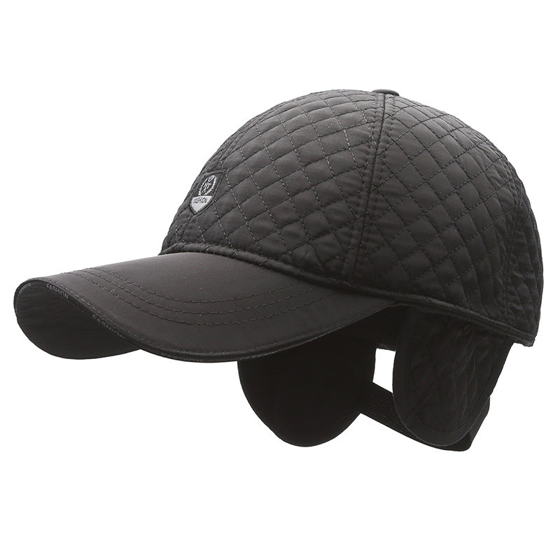 Winter Warm Embroidery Cap Hat with Fold Earmuffs