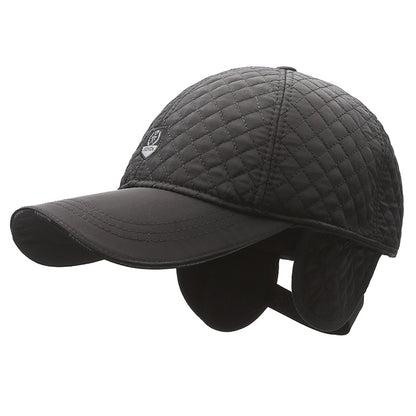 Winter Warm Embroidery Cap Hat with Fold Earmuffs