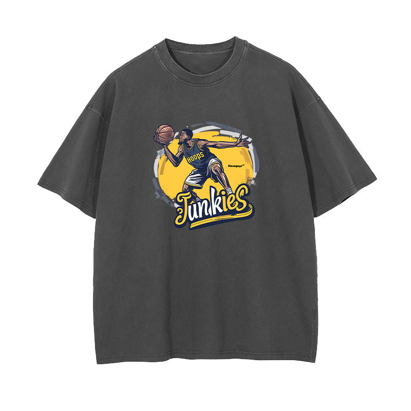 Hoops Junkie Basketball Player Men's Cotton T-Shirts Big & Tall