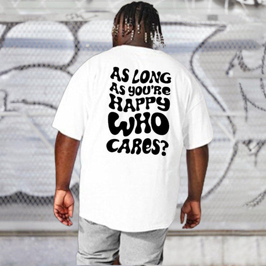 Letter Print Men's Cotton Tee Big & Tall